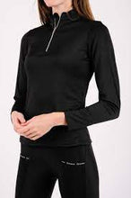 Indlæs billede til gallerivisning Melanie Mon-Tech Polo med Lodret Logo - Sort, med lange ærmer