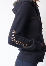 Indlæs billede til gallerivisning Alivia guld logo tape hoody - navy