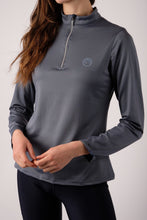Indlæs billede til gallerivisning Melanie Mon-Tech Polo med Lodret Logo - blue china, med lange ærmer