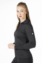 Indlæs billede til gallerivisning Polobluse -Roseguld Glamour- Style, langærmet Sort
