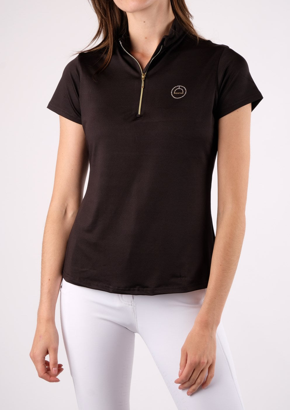 Junior Everly Mon-Tech polo med krystaller Gold Edition - Sort